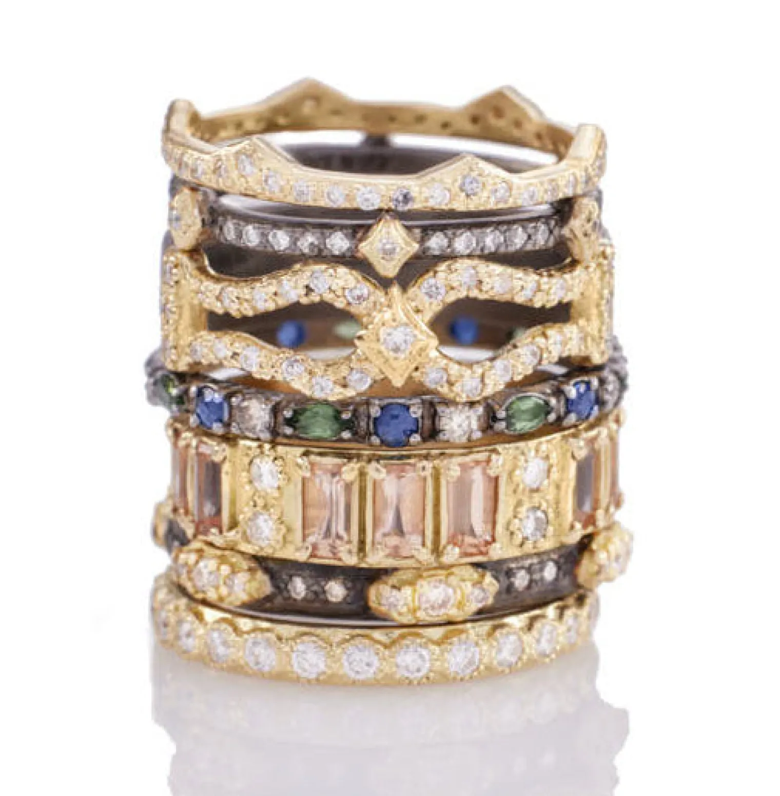 YELLOW GOLD POINTED STACK RING