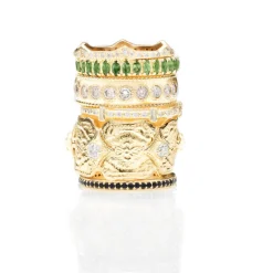 YELLOW GOLD POINTED STACK RING