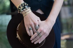 YELLOW GOLD POINTED STACK RING