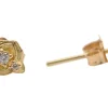 YELLOW GOLD SCROLL STUD EARRINGS