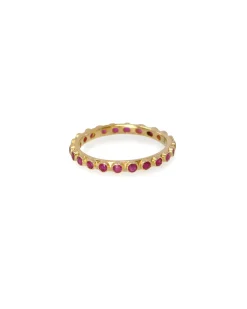 Yellow Gold with Rubies Stack Band Ring